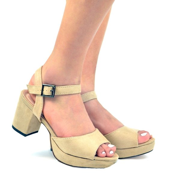 WOMEN'S ANKLE STRAP BLOCK HEELS - Picture 5 of 6